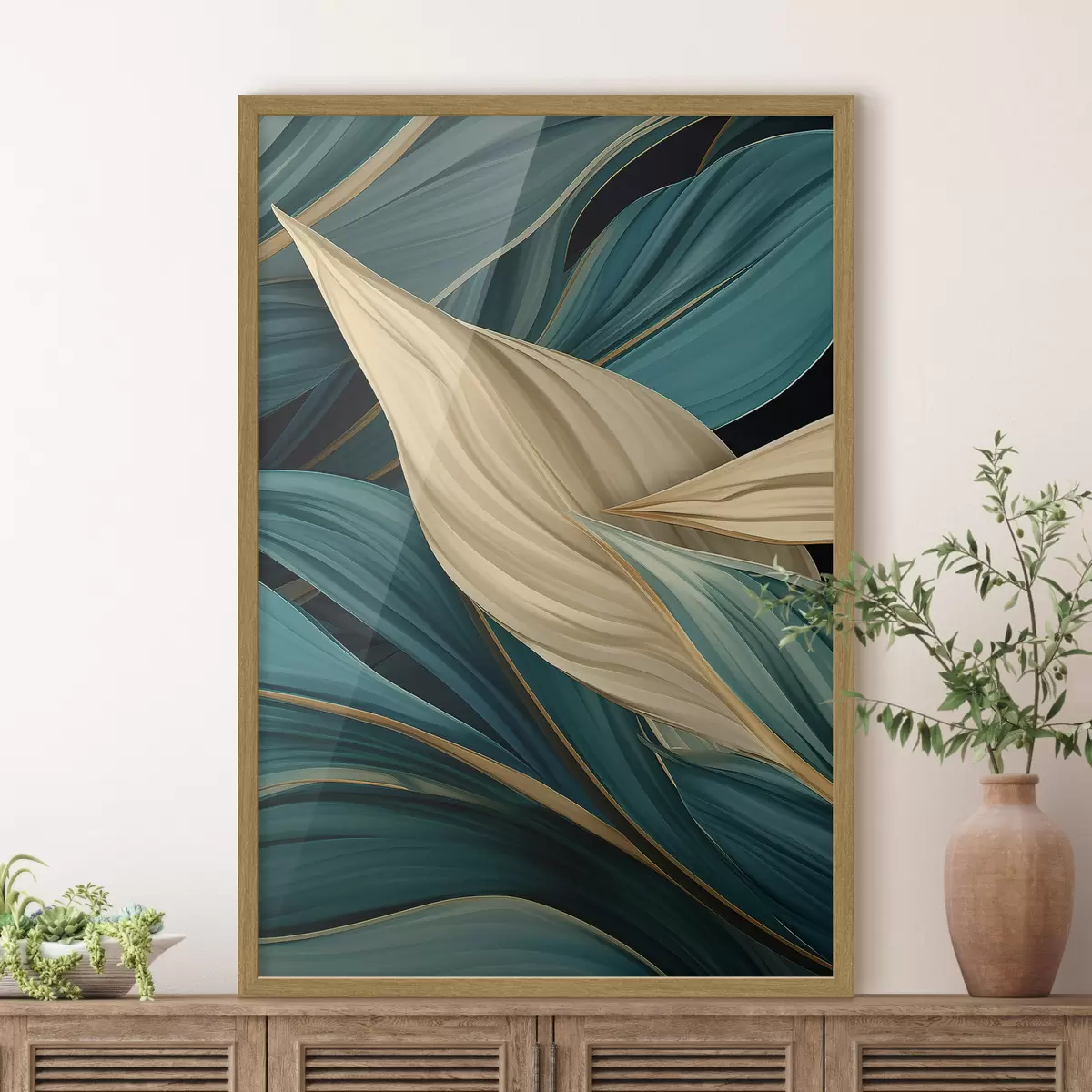 Poster Grandi foglie astratte f46880