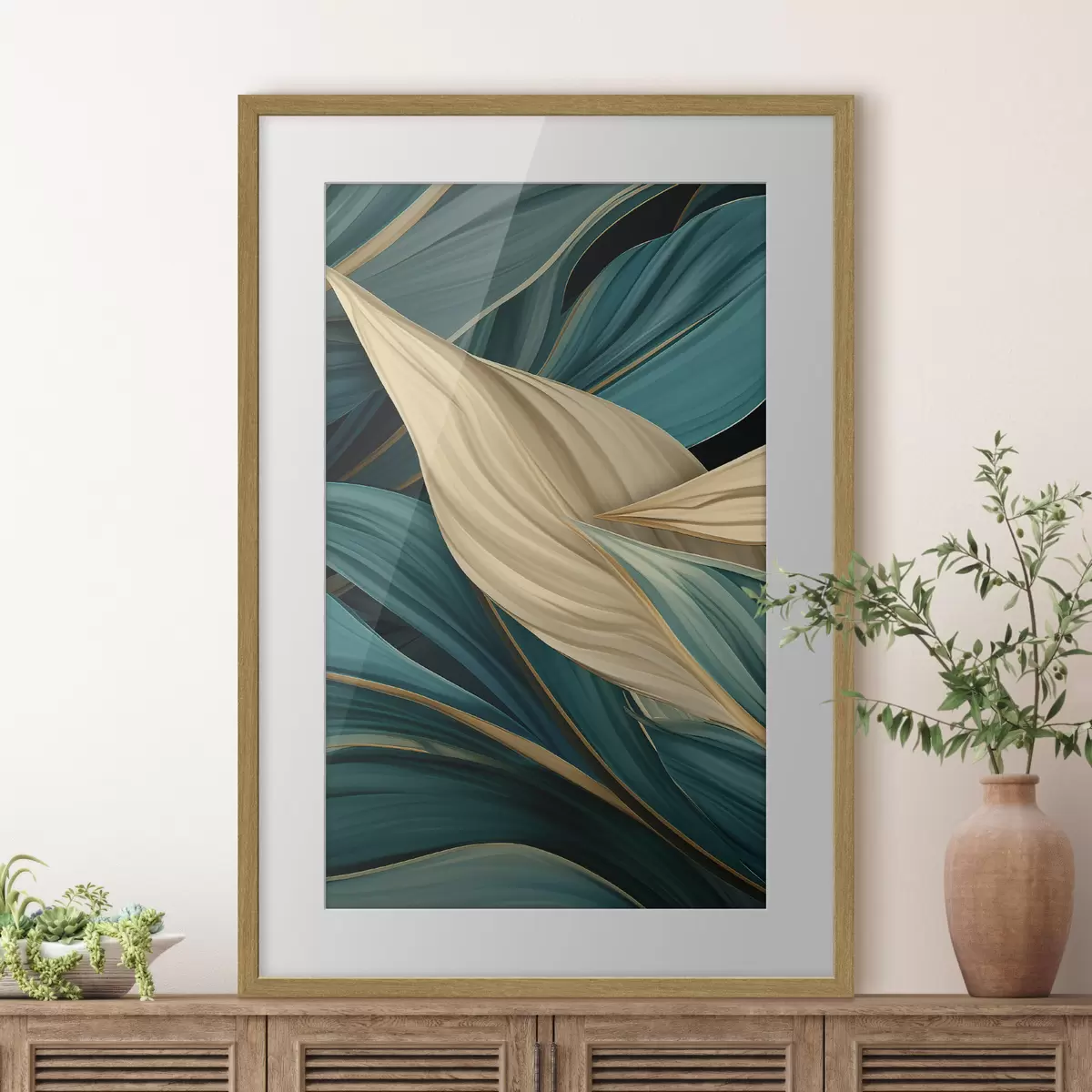 Poster Grandi foglie astratte f46880