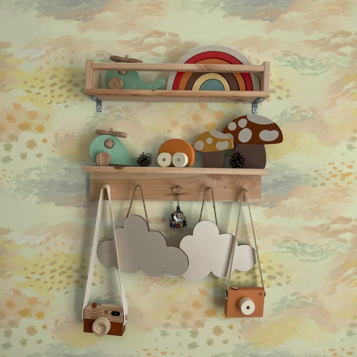 Carta da parati Pennellate pastello in una calda palette di giallo crema a00999v1