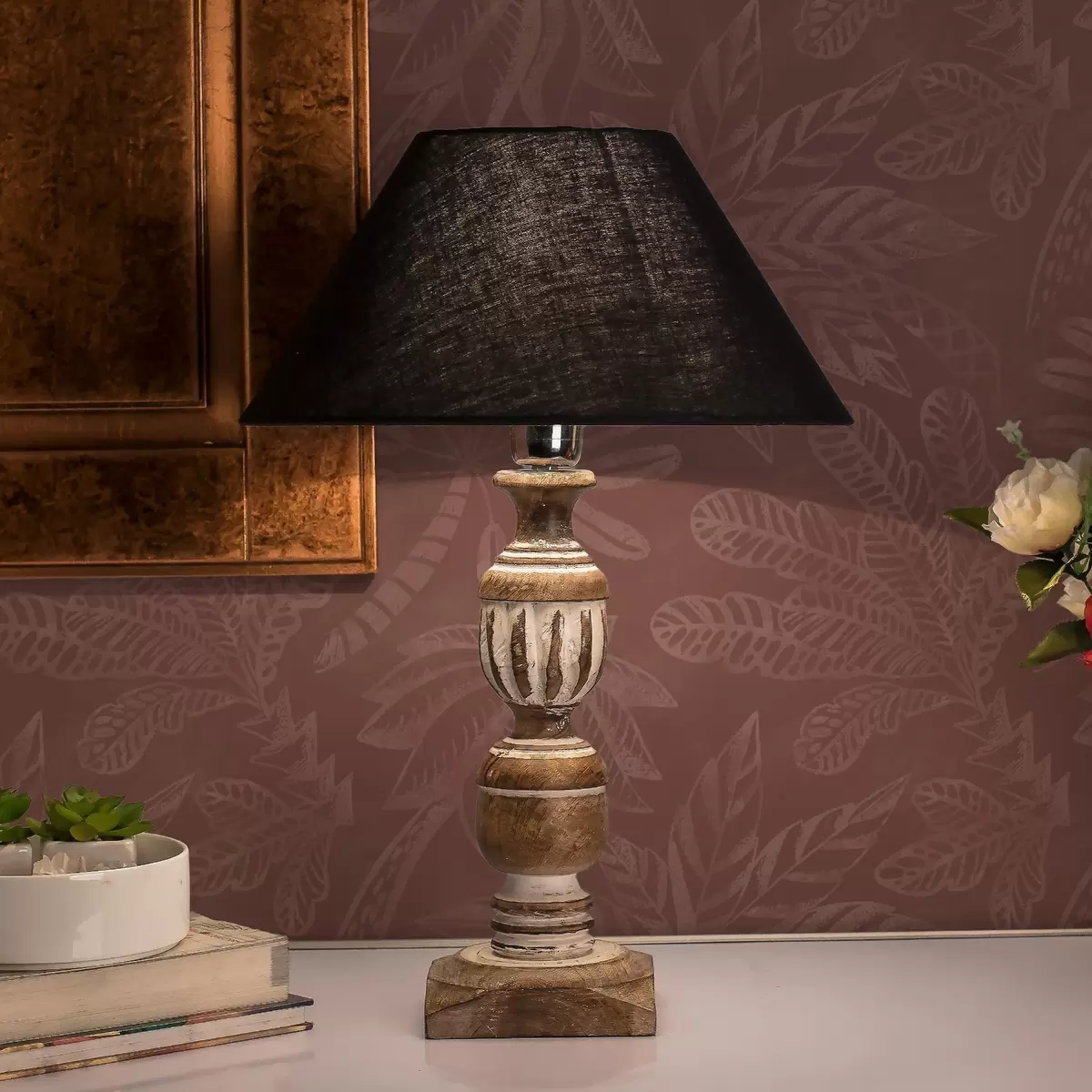 Carta da parati Foglie tropicali testurizzate in tonalità terracotta rosso intenso a01001v2