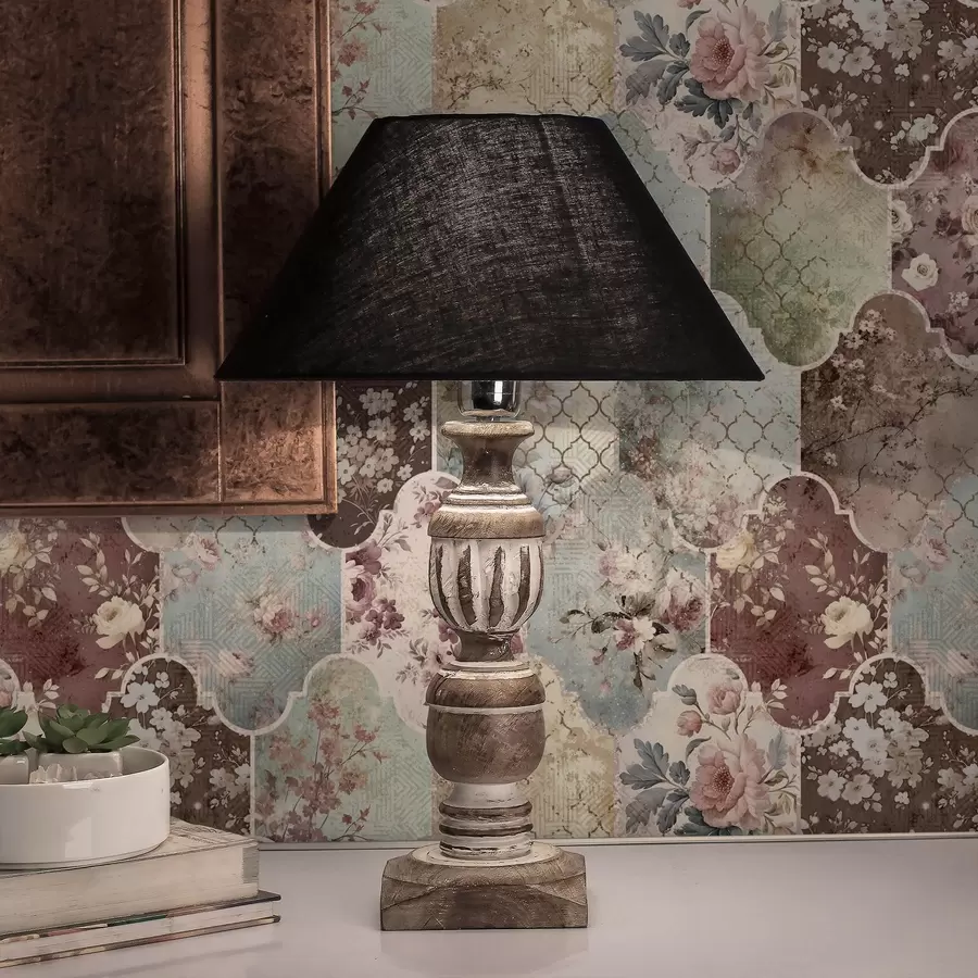 carta da parati Patchwork di pannelli floreali e piastrelle consumate con motivi decorativi nr. a01038