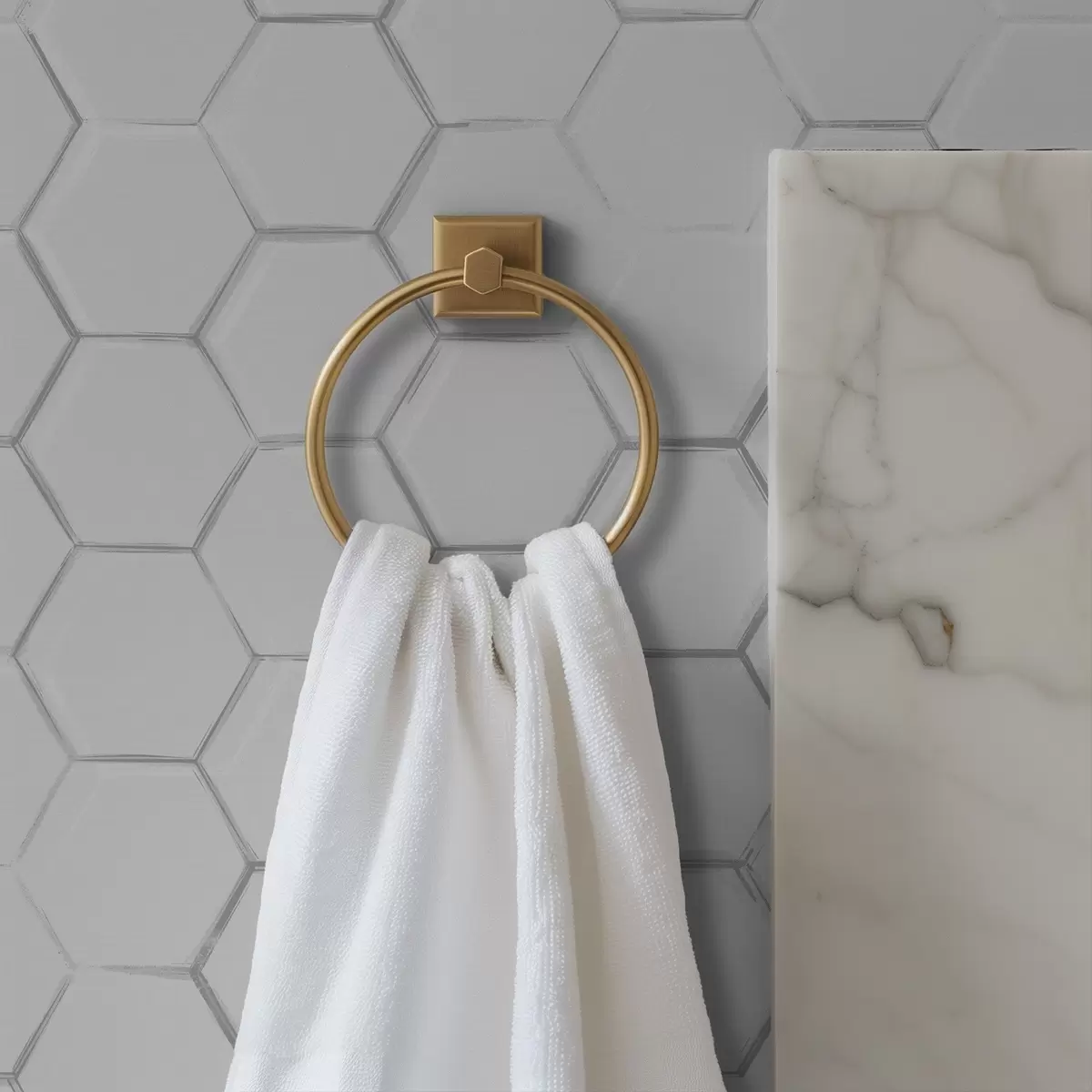 Carta da parati Esagoni tridimensionali bianchi su sfondo liscio a01059