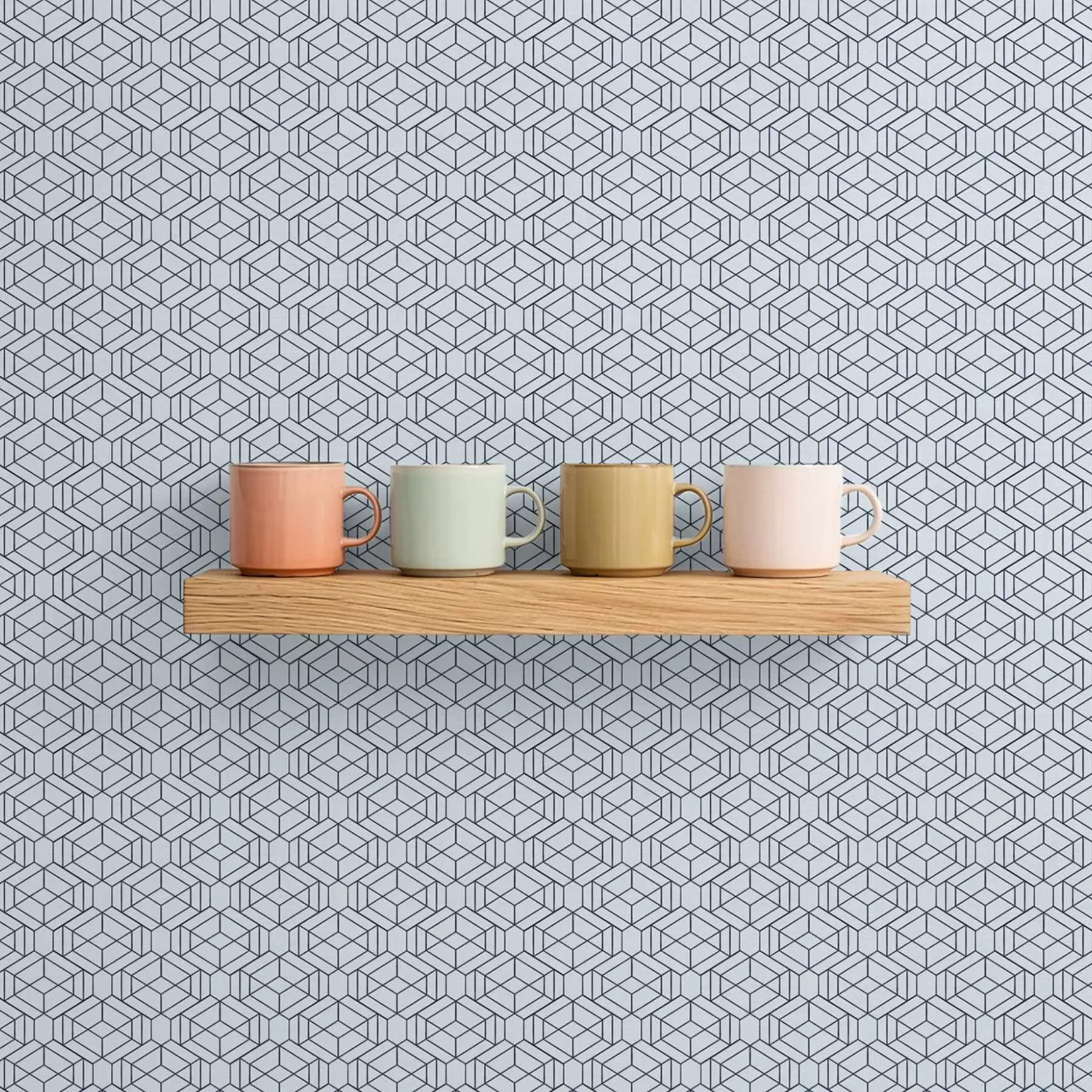 carta da parati Motivo geometrico a cubi azzurri nr. a01066