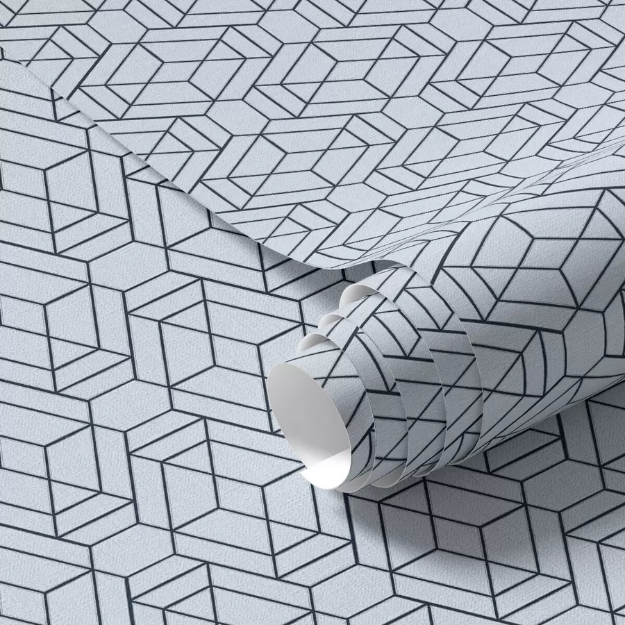 carta da parati Motivo geometrico a cubi azzurri nr. a01066