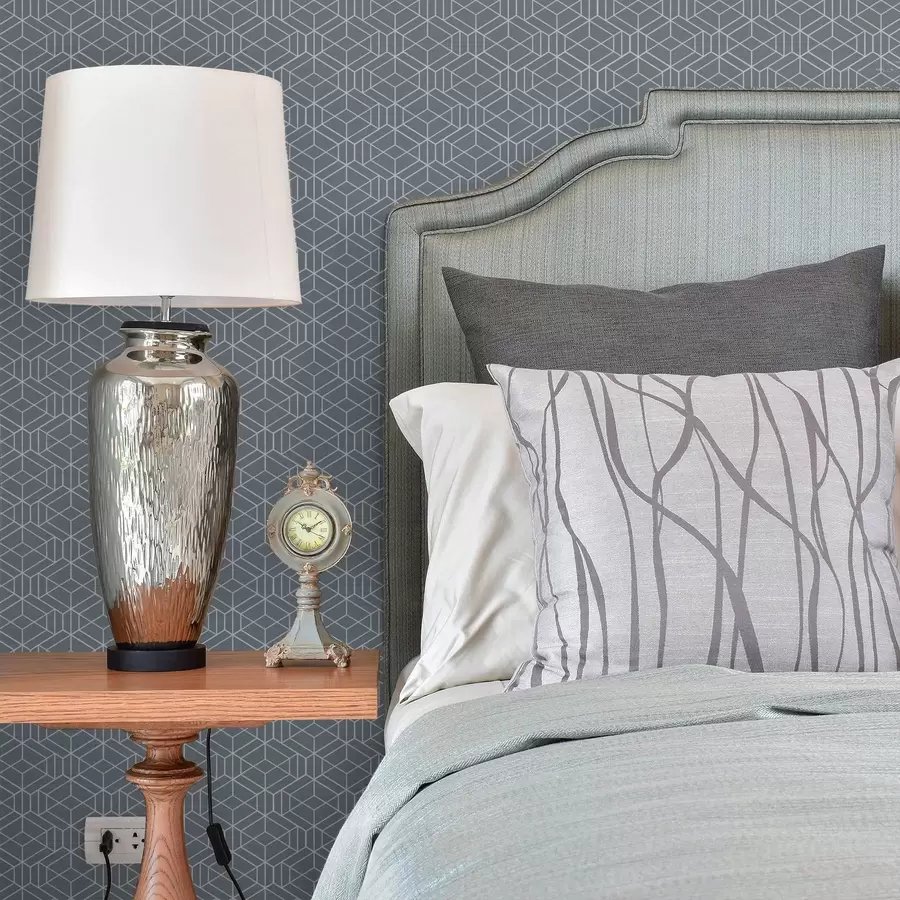 carta da parati Sfondo grigio con cubi tridimensionali bianchi disposti a griglia nr. a01067v2