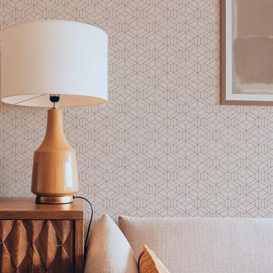 carta da parati Sfondo beige caldo con cubi grafici sottili nr. a01067v3