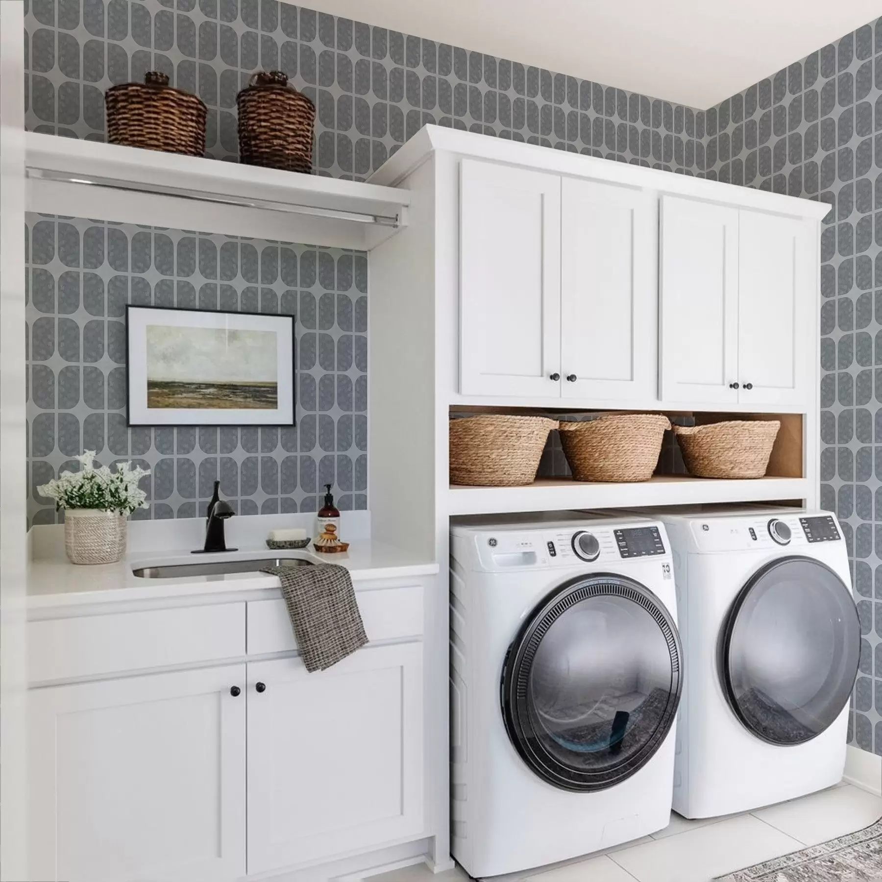 carta da parati Mosaico grigio con archi rettangolari e texture morbida nr. a01068