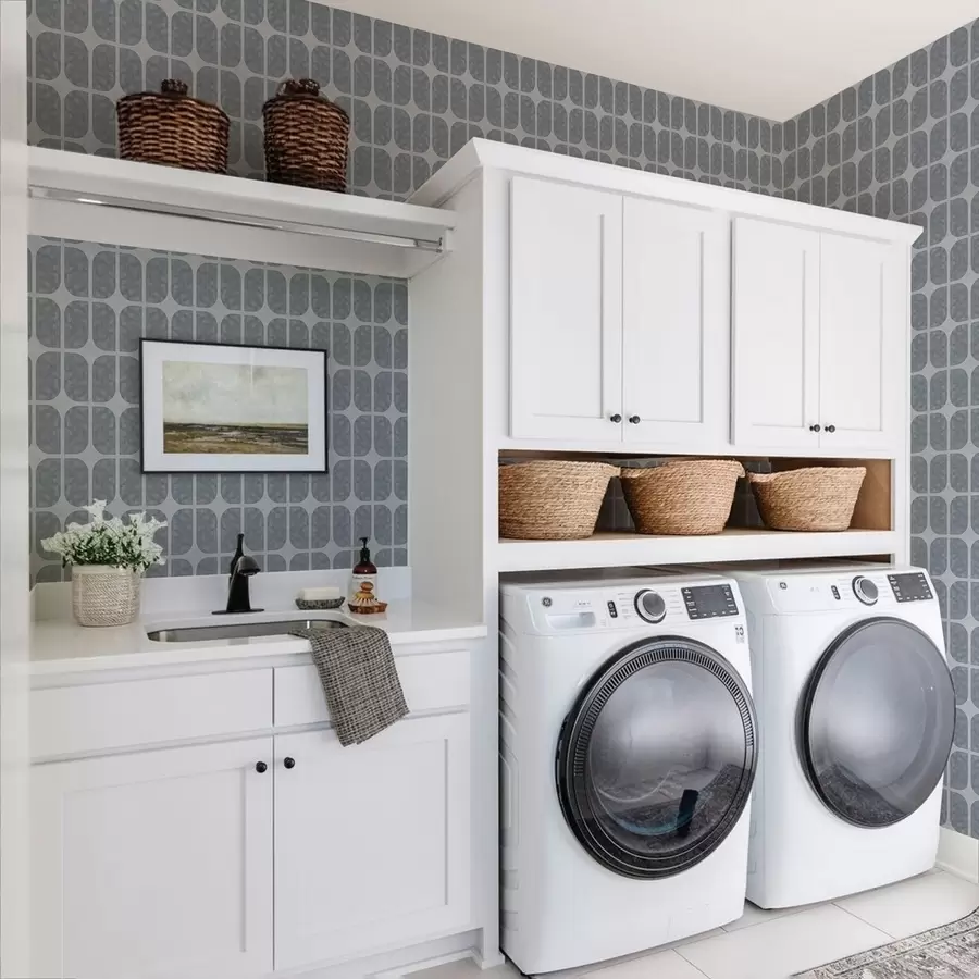 carta da parati Mosaico grigio con archi rettangolari e texture morbida nr. a01068