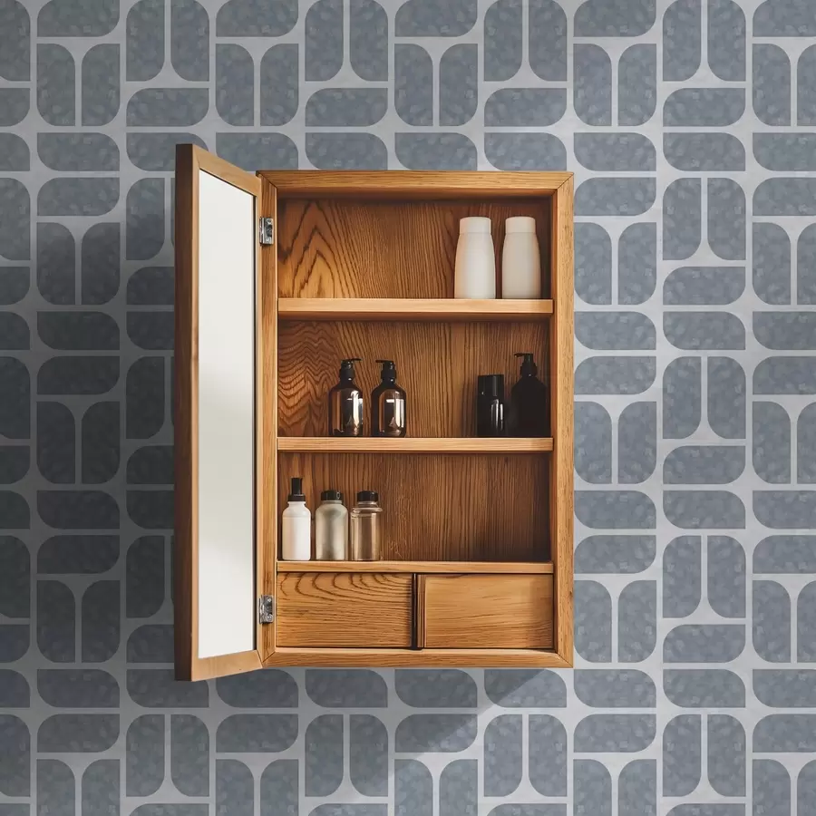 carta da parati Mosaico grigio con forme alternate arrotondate e rettangolari nr. a01069