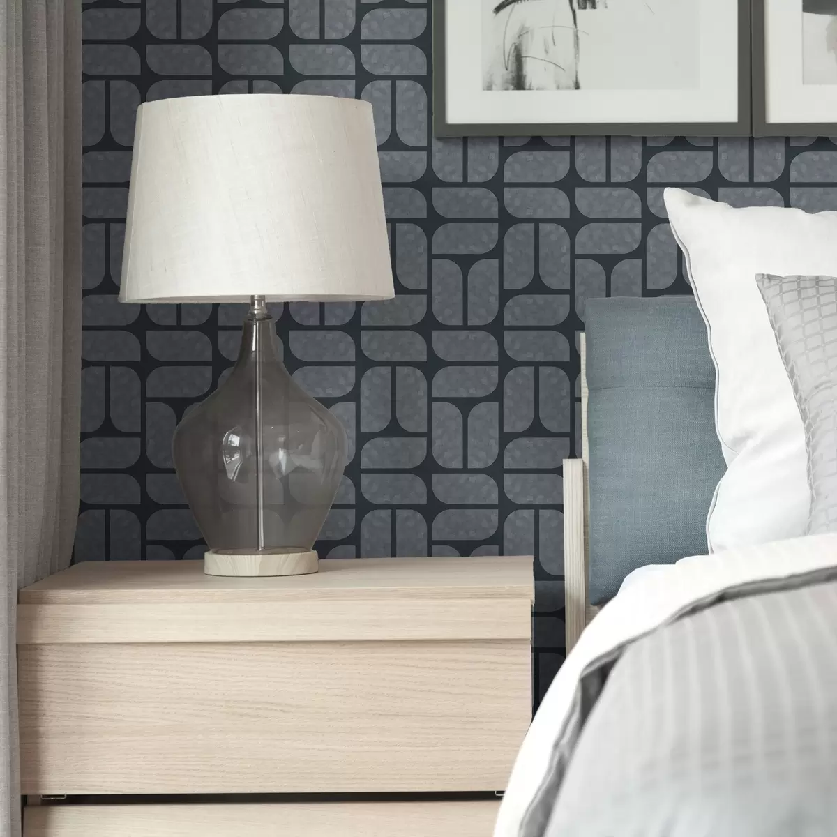 Carta da parati Sfondo scuro con mosaico grigio di moduli arrotondati a01069v1