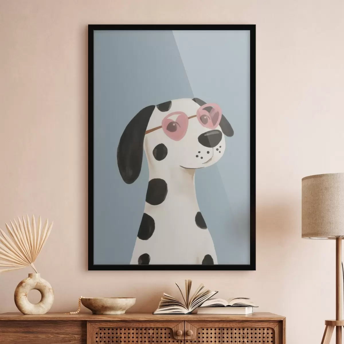 Poster Cane con occhiali rosa f46844