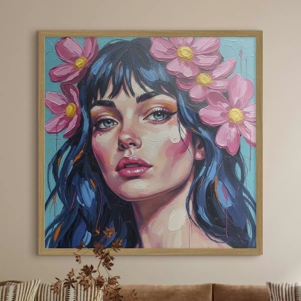 Poster Ragazza con fiori tra i capelli f46846