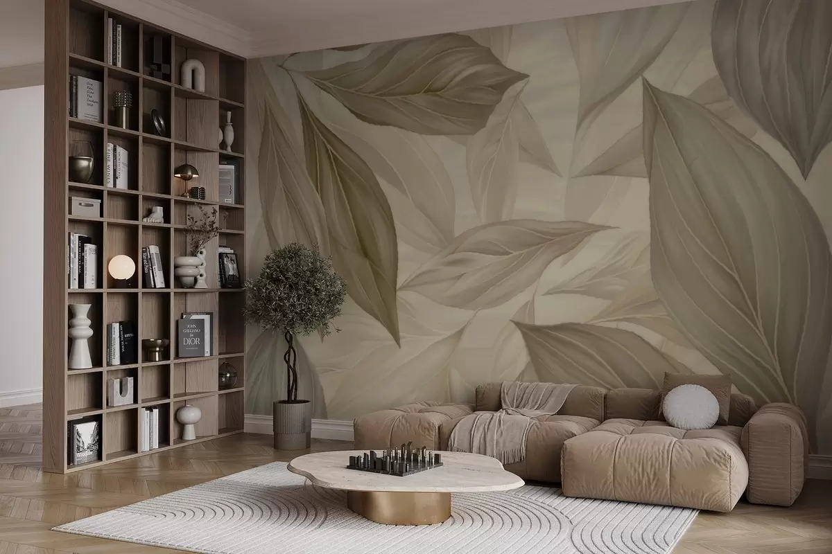 carta da parati Foglie astratte e delicate nr. w04969