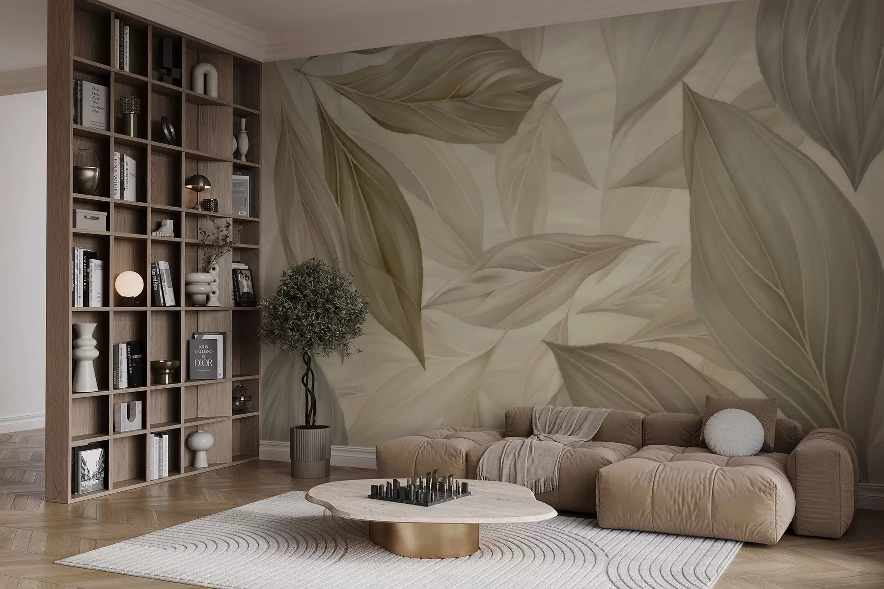 carta da parati Foglie astratte e delicate nr. w04969