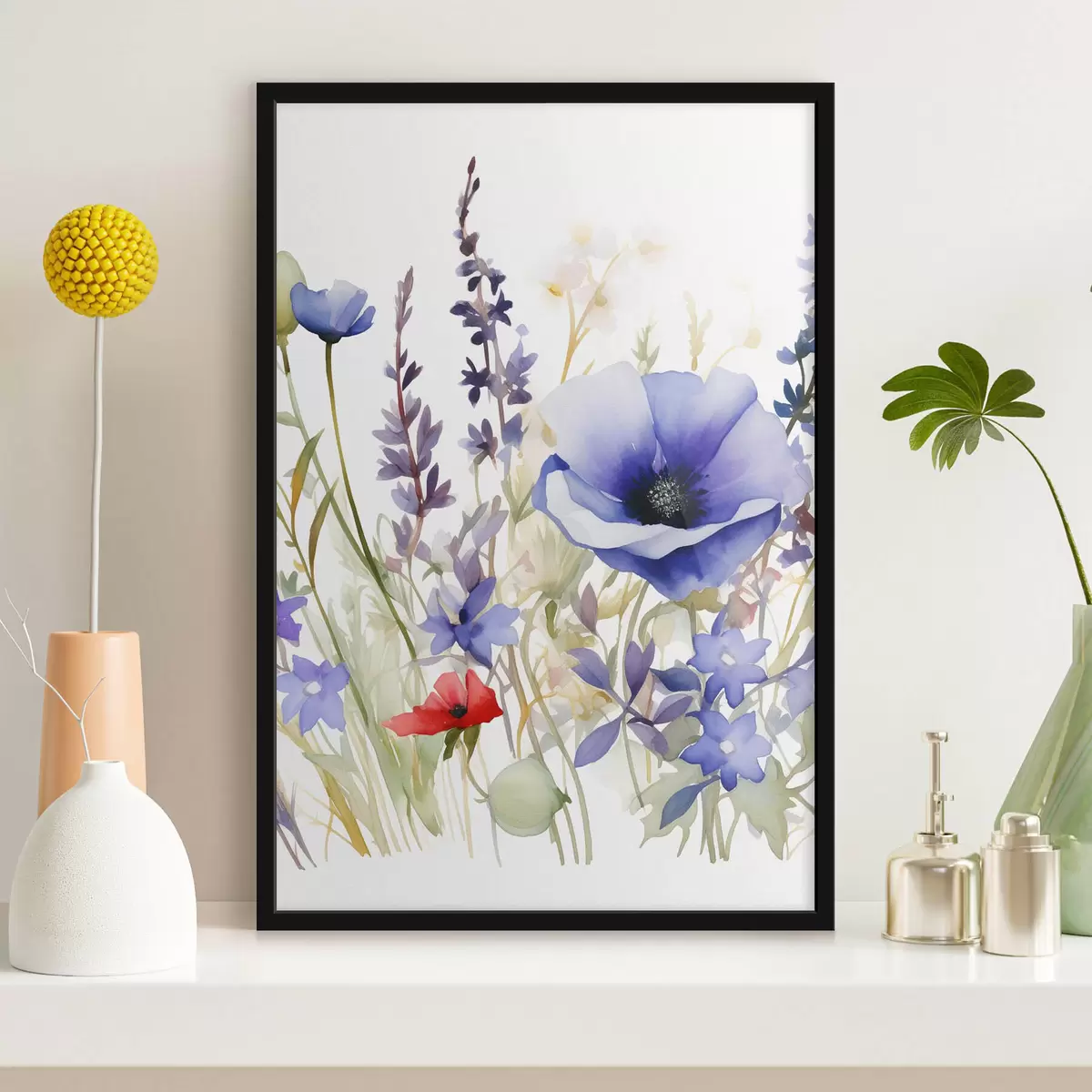 Poster Fiori di papavero e lavanda f46887