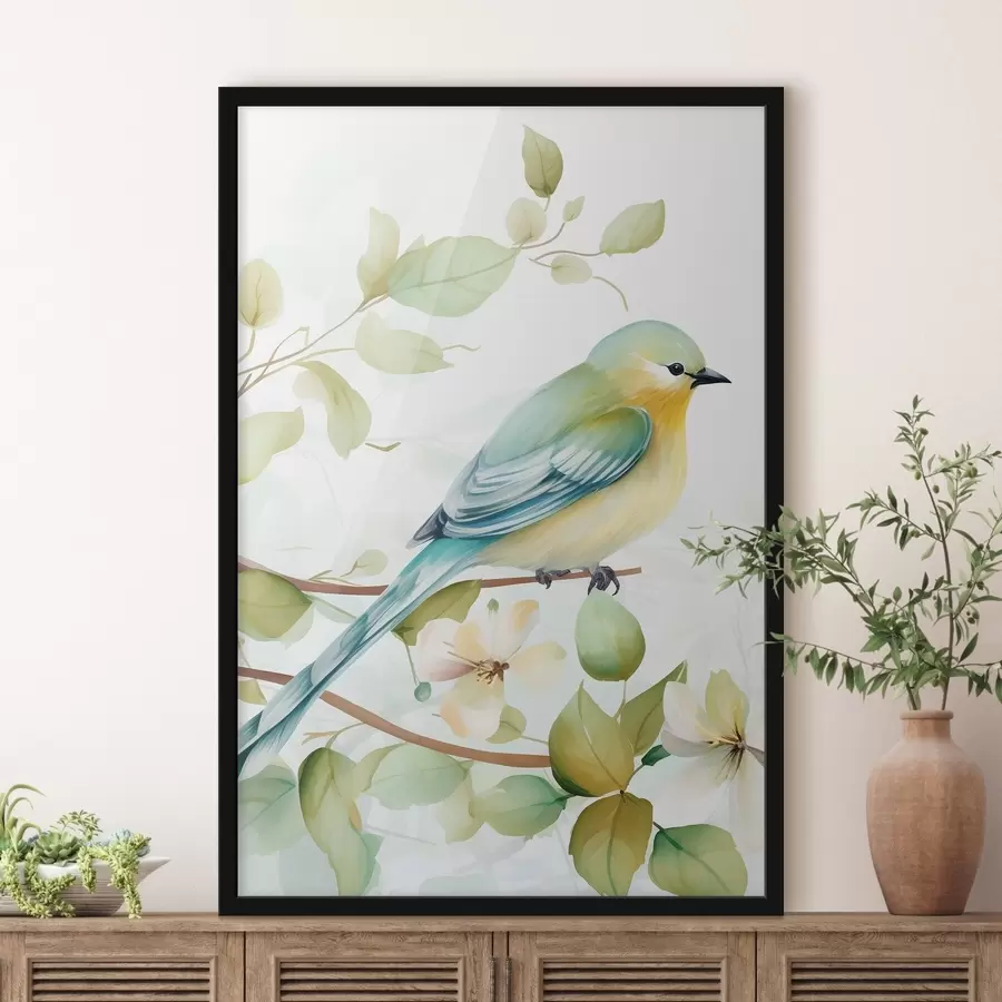 carta da parati Cinciallegra su un ramo nr. f46891