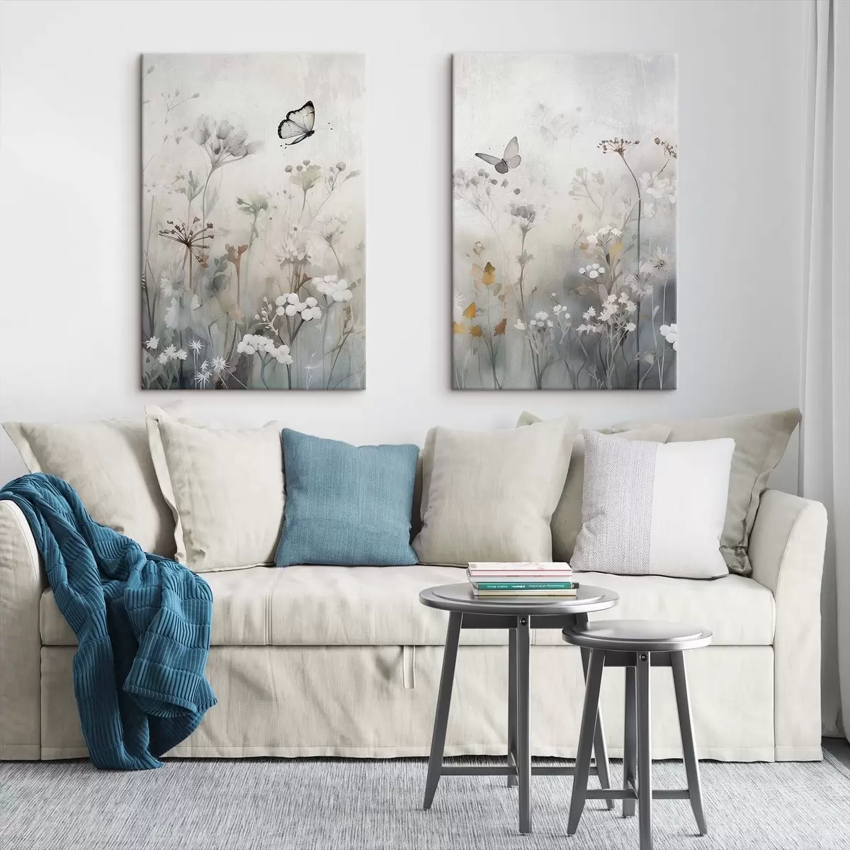 carta da parati Farfalle e fiori selvatici nr. m01072