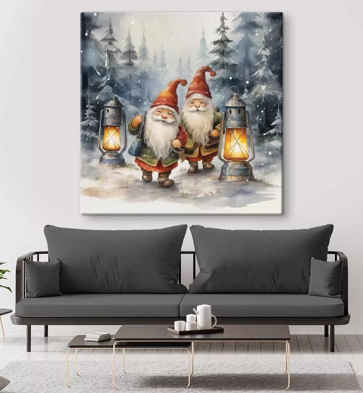 carta da parati Gnomi di Capodanno, imitazione acquerello nr. s46970