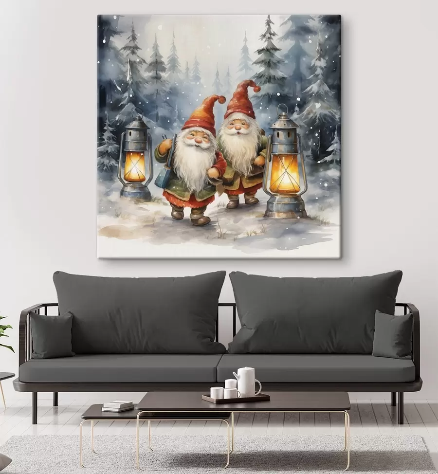 carta da parati Gnomi di Capodanno, imitazione acquerello nr. s46970