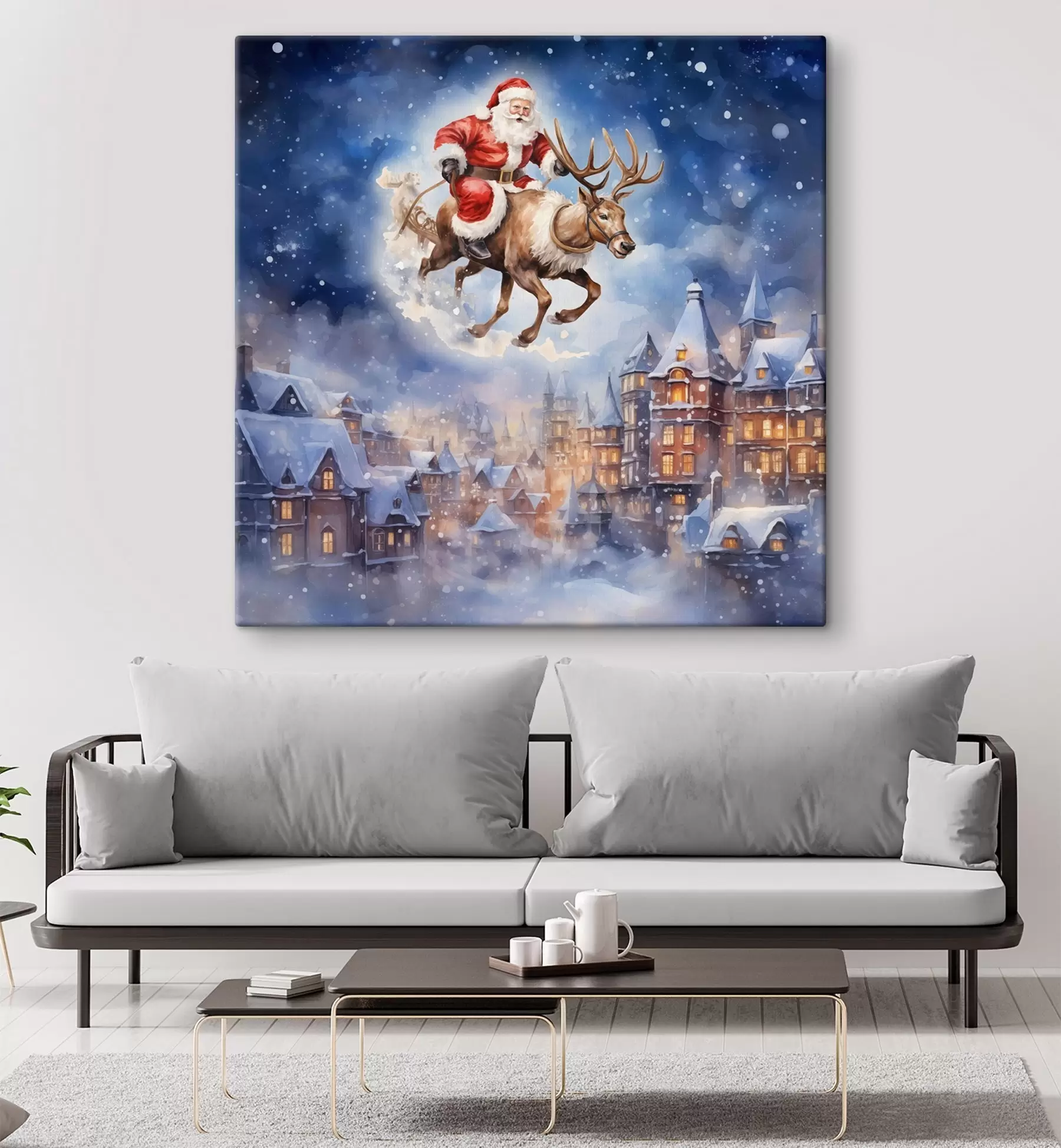 carta da parati Capodanno da favola, Babbo Natale sulla slitta nr. s46972