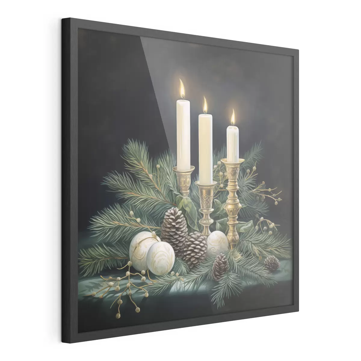 Poster Composizione di Capodanno, abete e candele f46963