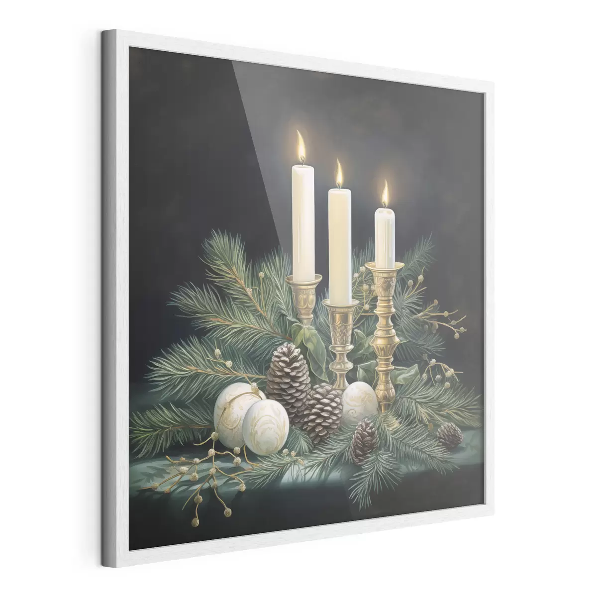 Poster Composizione di Capodanno, abete e candele f46963
