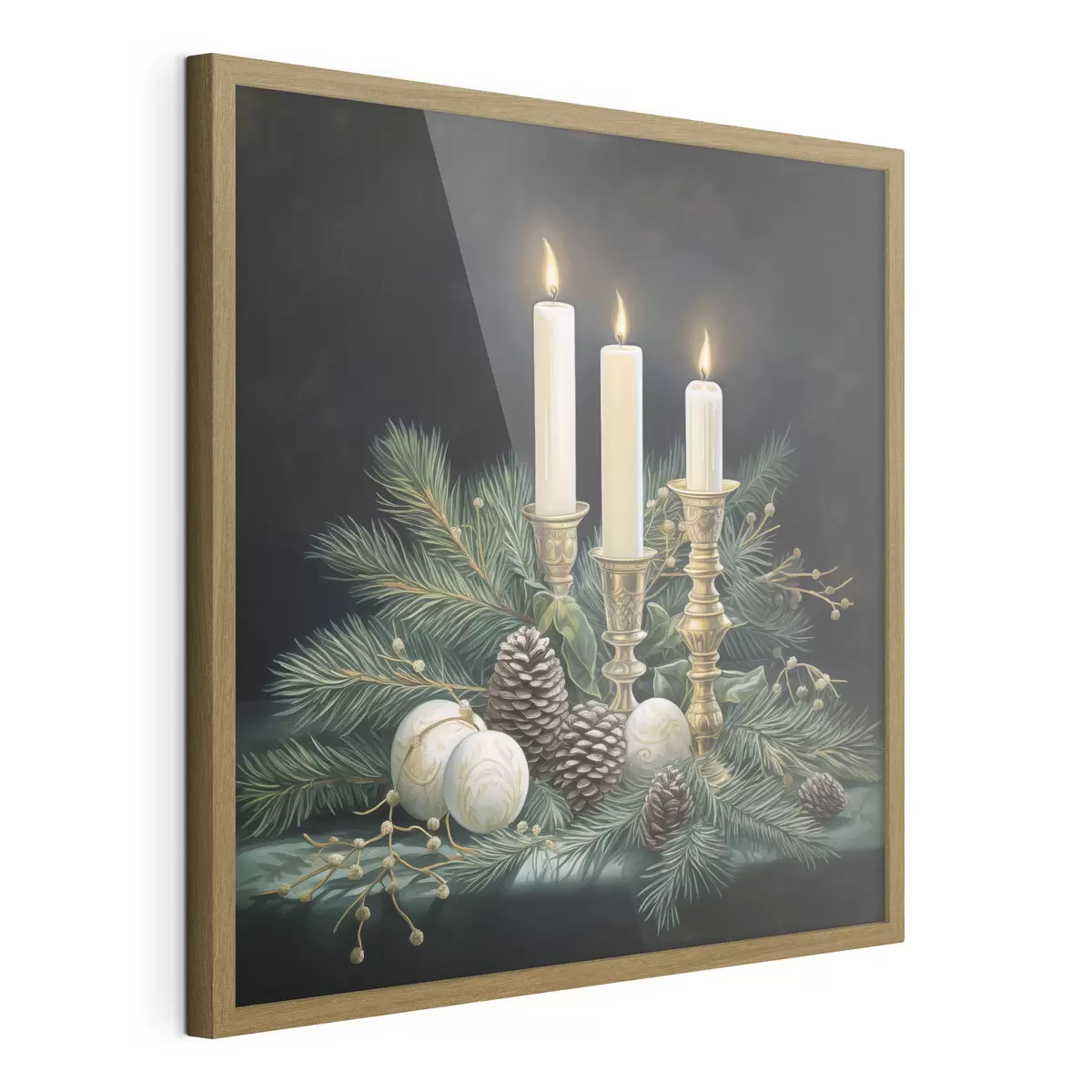 Poster Composizione di Capodanno, abete e candele f46963