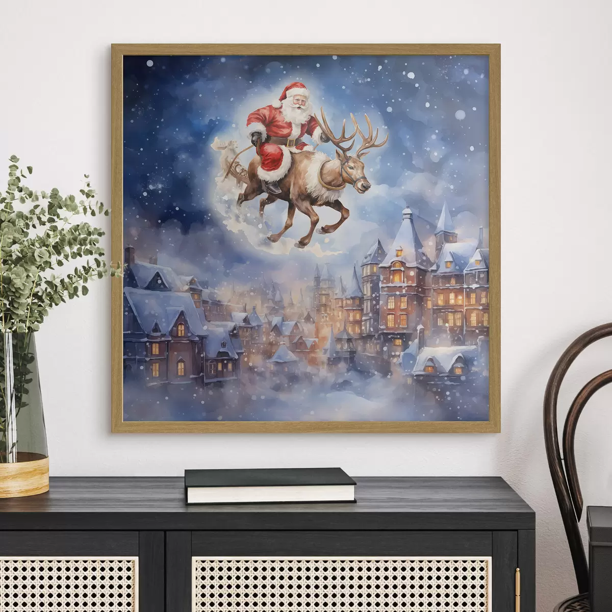 Poster Capodanno da favola, Babbo Natale sulla slitta f46972