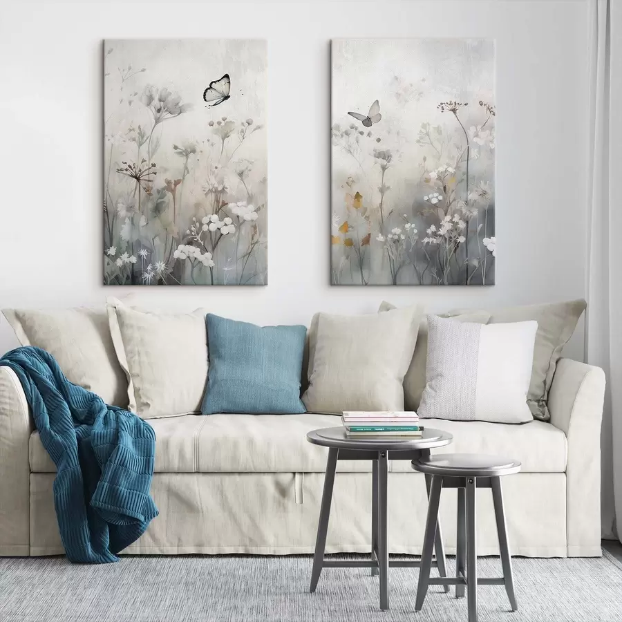 carta da parati Farfalle e fiori selvatici nr. m01072