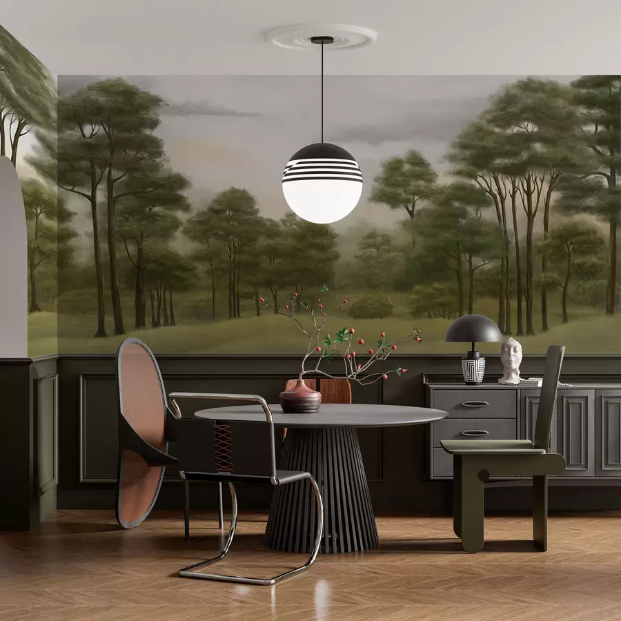 carta da parati Paesaggio boschivo sereno dai toni delicati nr. w02193