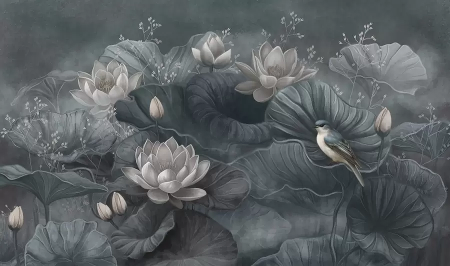 Carta da parati Floreale Serenità tra gli eleganti fiori della natura n. w02407