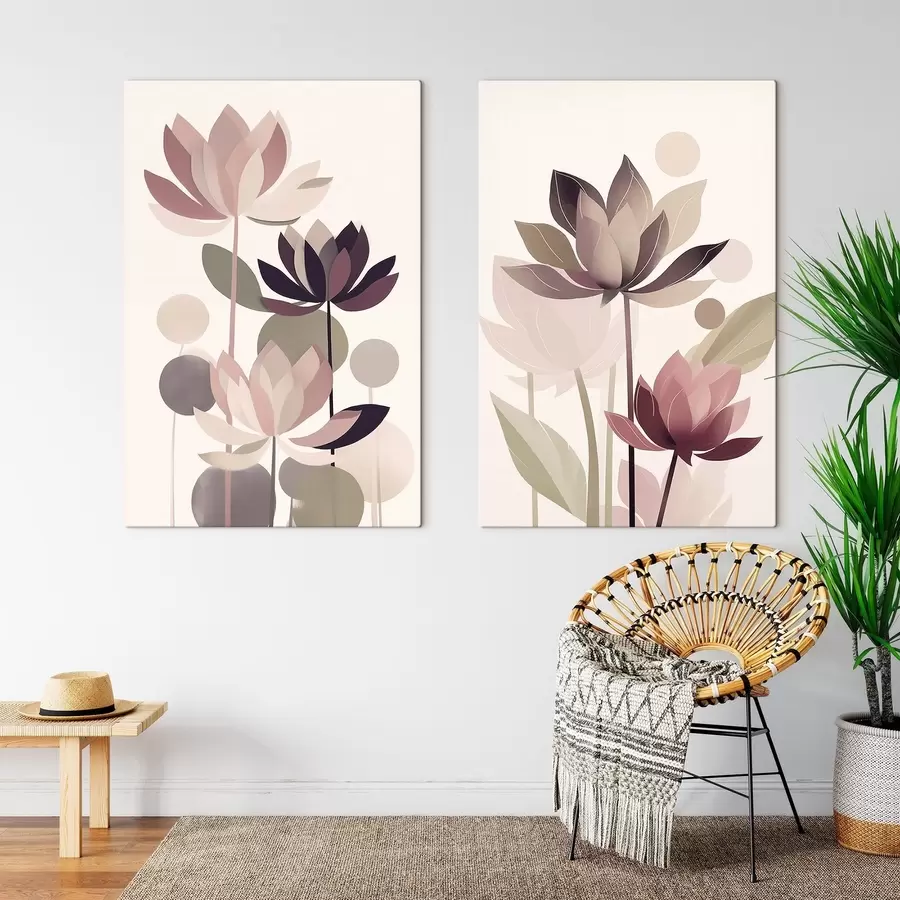 carta da parati Fiori di loto astratti nr. m01110