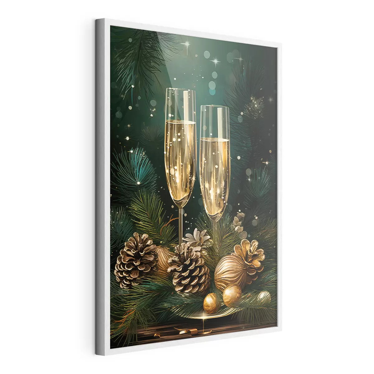 Poster Composizione di Capodanno, bicchieri da champagne f46981