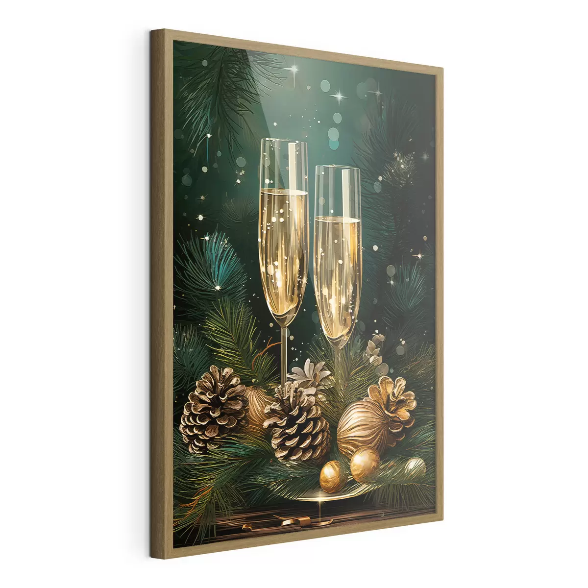 Poster Composizione di Capodanno, bicchieri da champagne f46981