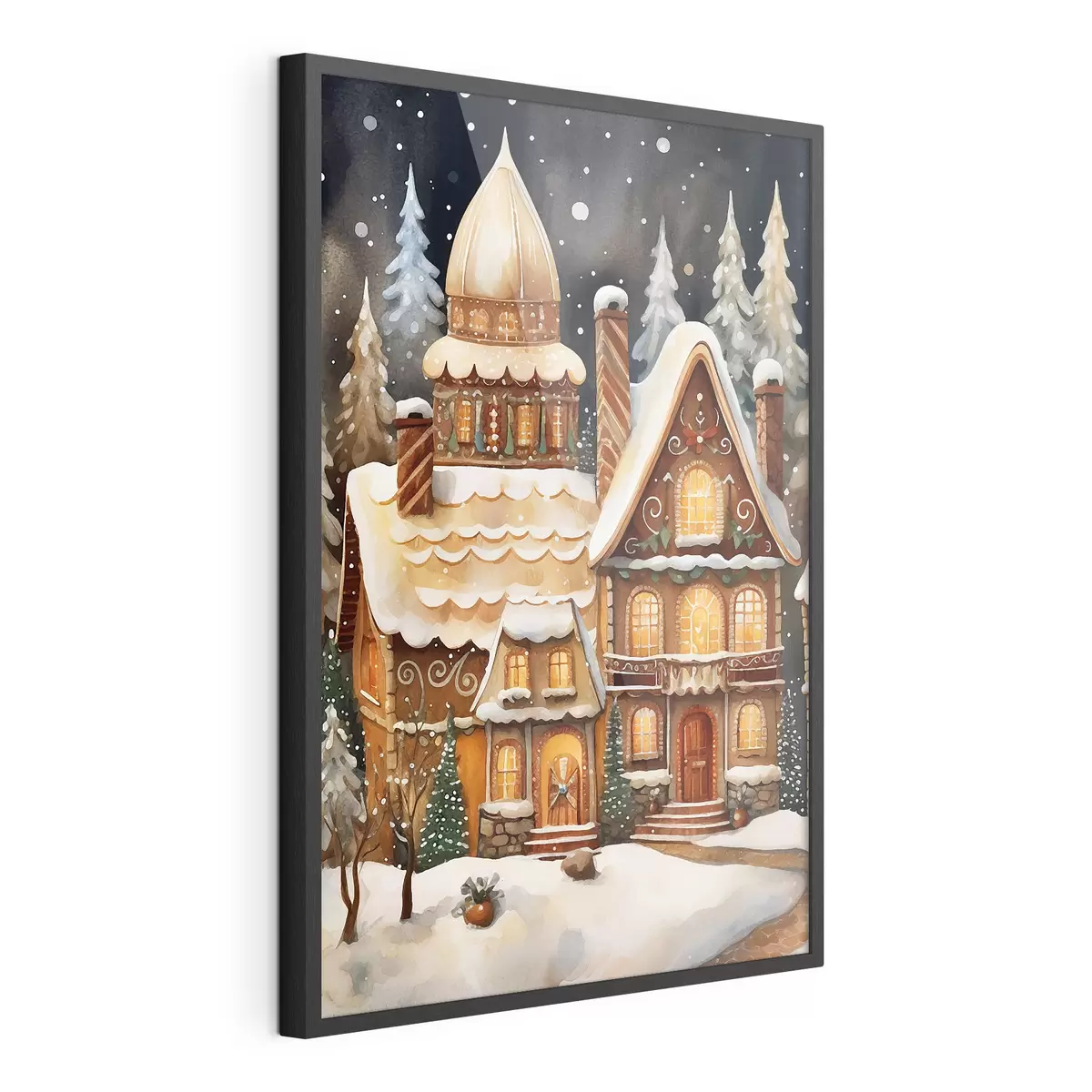 Poster Case innevate nella foresta f46985
