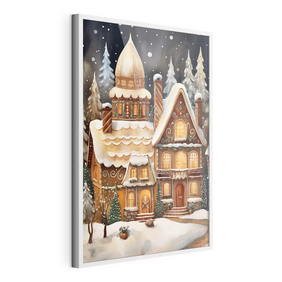 Poster Case innevate nella foresta f46985