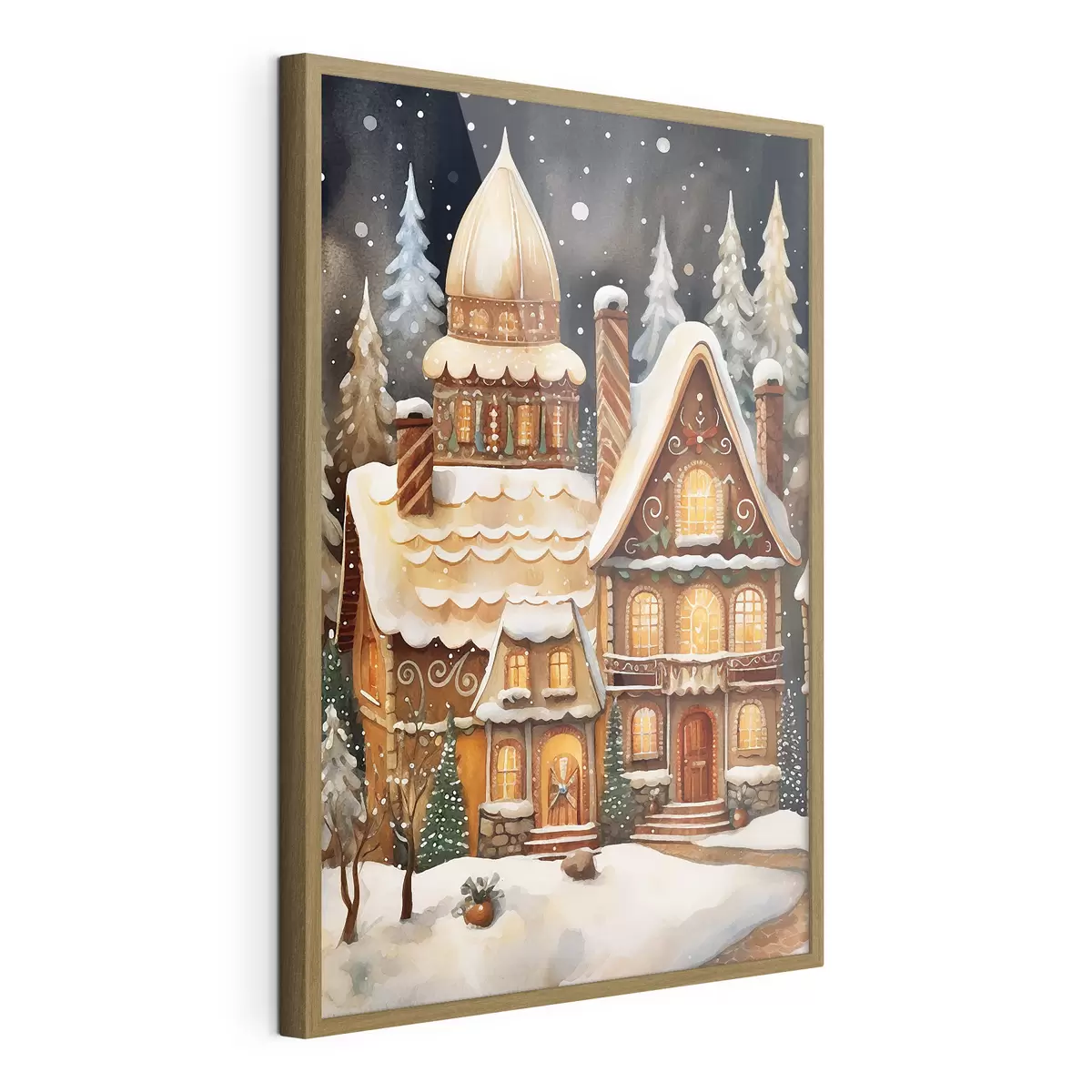 Poster Case innevate nella foresta f46985