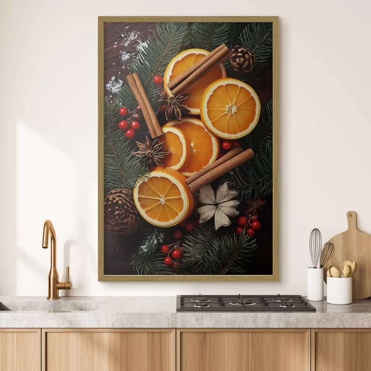 Poster Disegno di frutta, arancia e cannella f46986