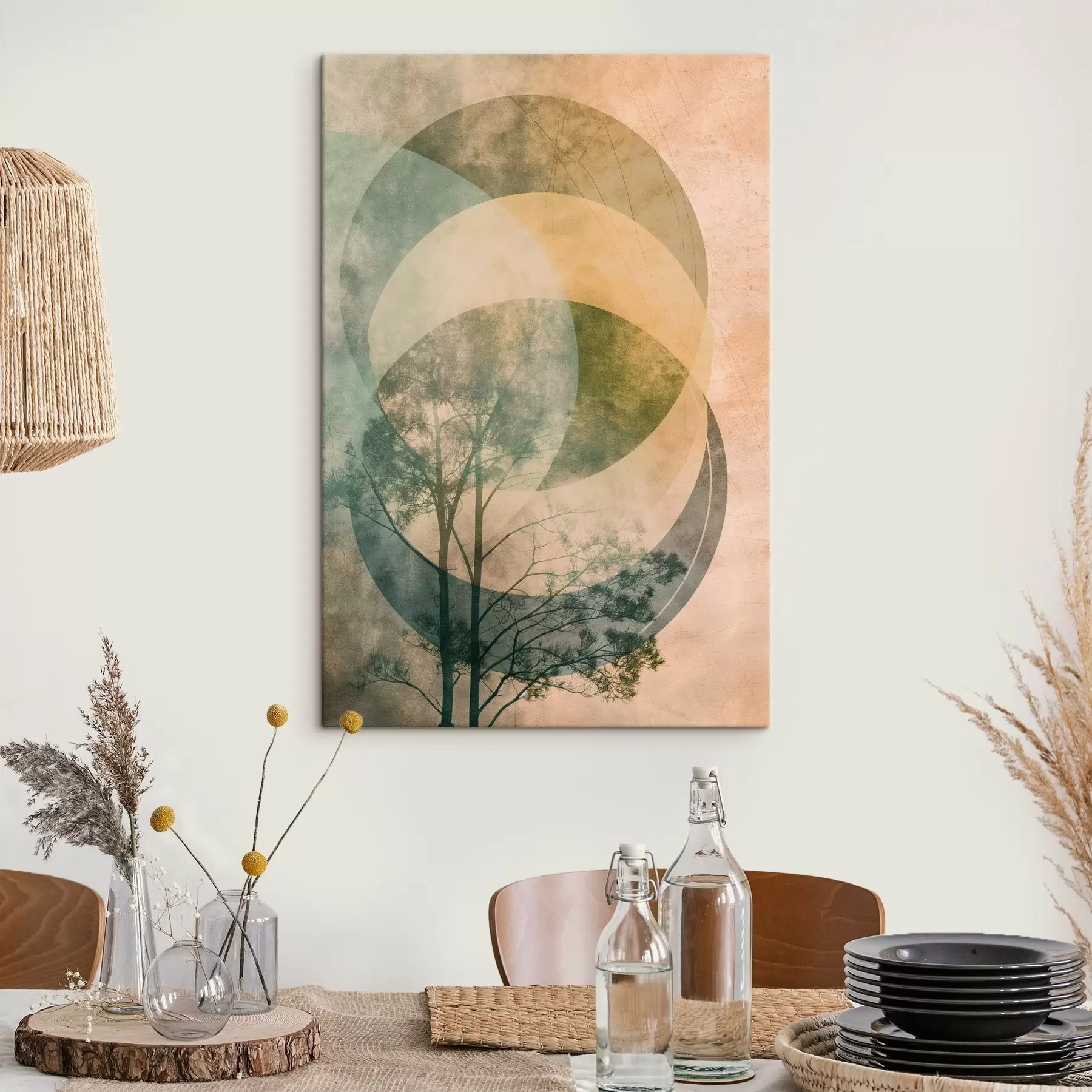 carta da parati Cerchi e foglie nr. s47073