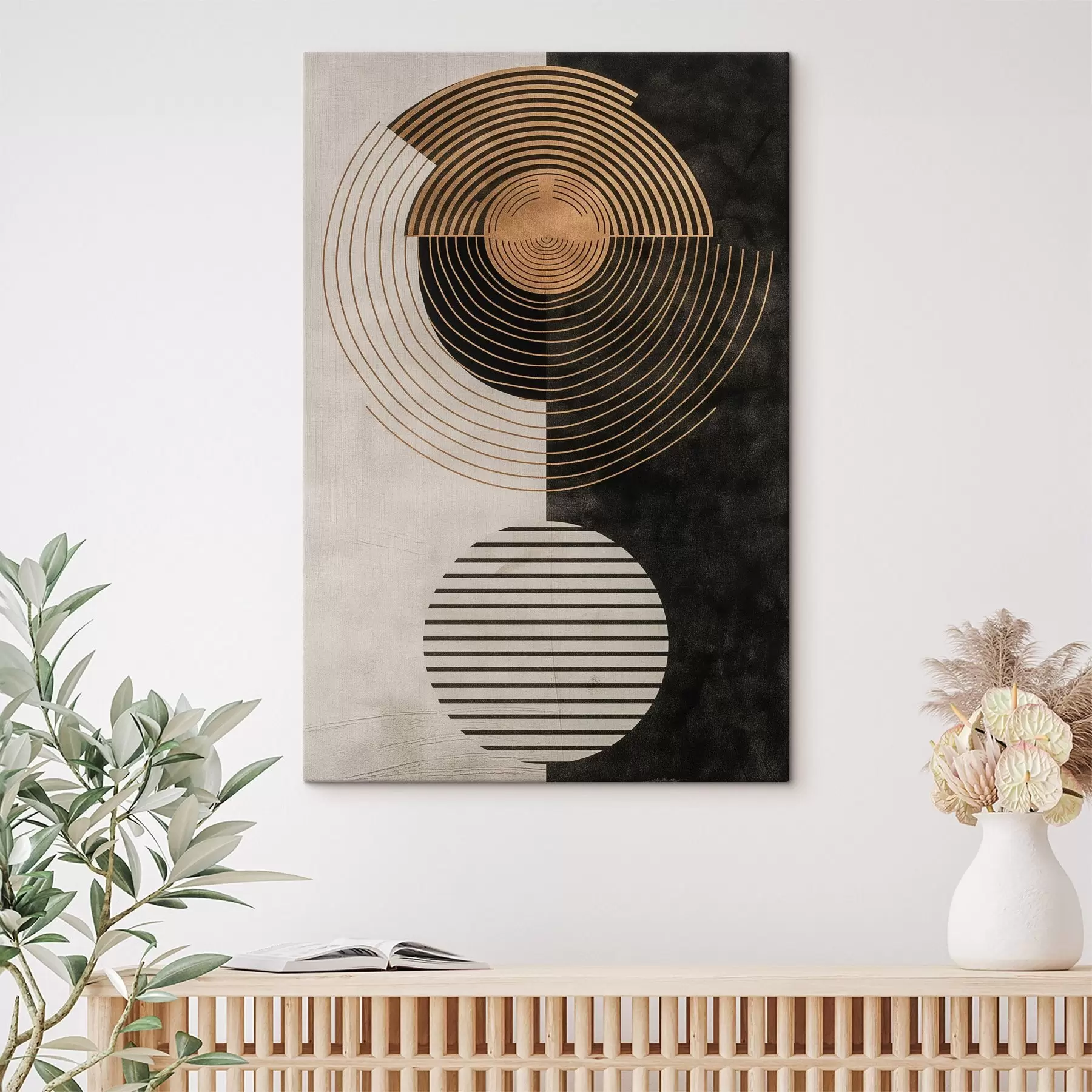 carta da parati Cerchi e foglie nr. s47080