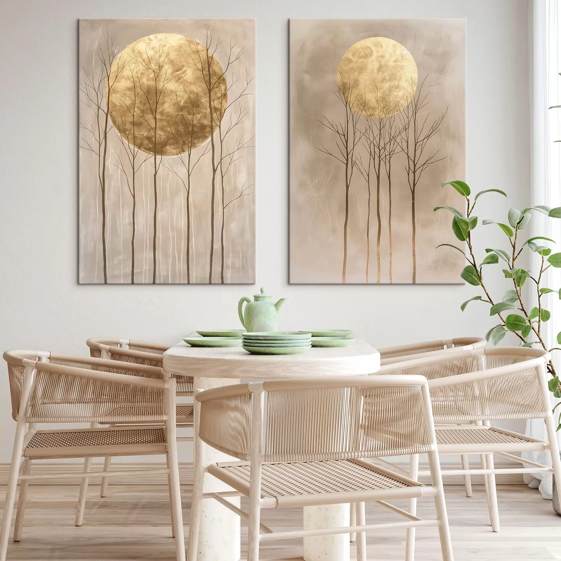 carta da parati Alberi delicati e cerchio nr. m01137