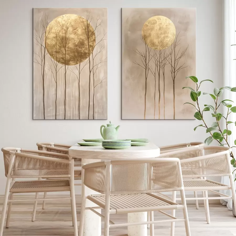 carta da parati Alberi delicati e cerchio nr. m01137