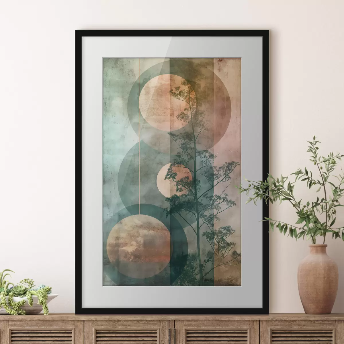 Poster Astrazione e foglie f47072