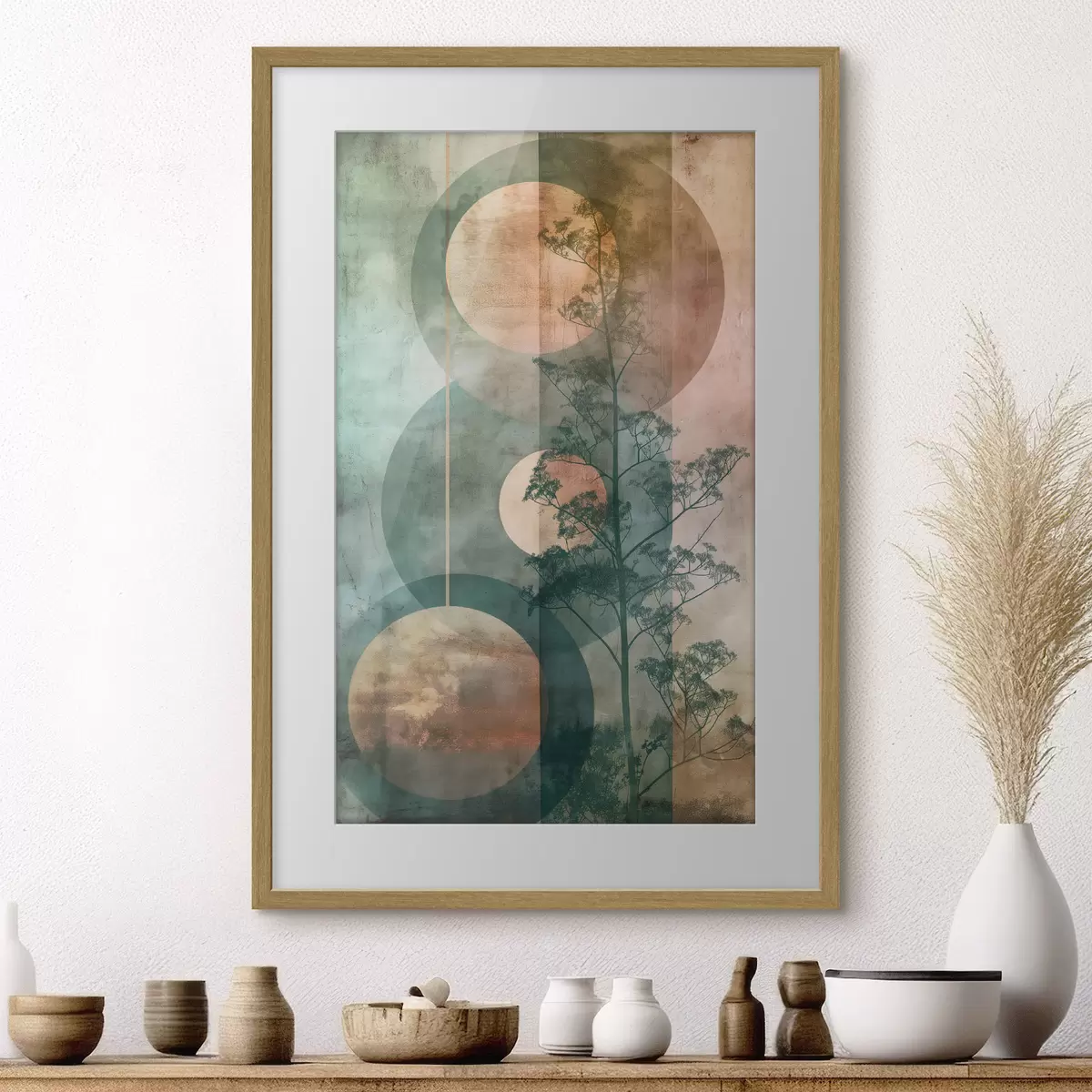 Poster Astrazione e foglie f47072