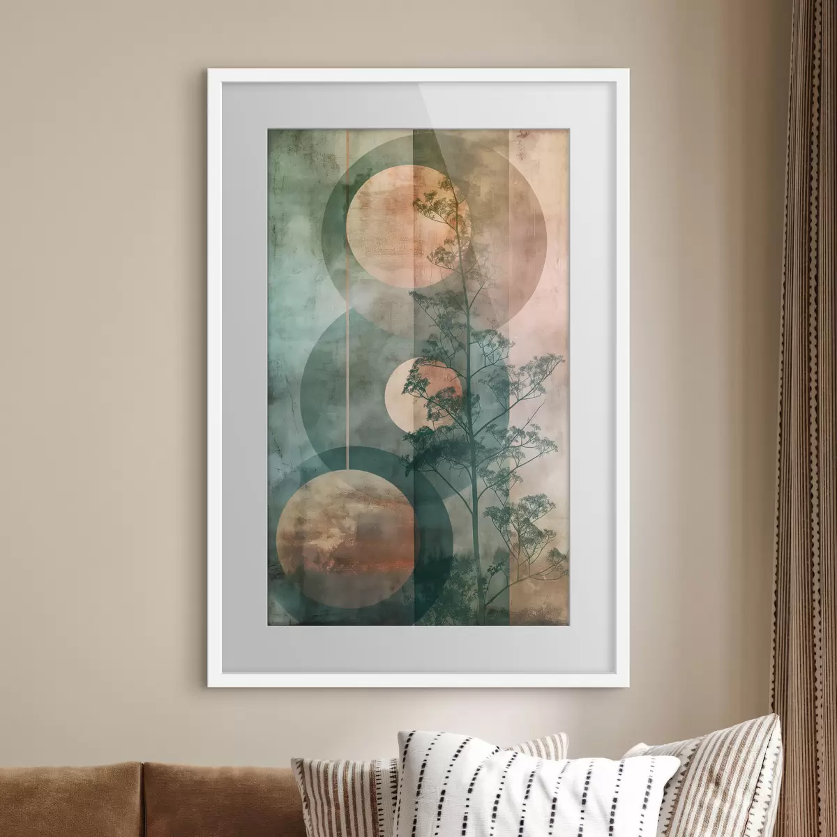 Poster Astrazione e foglie f47072
