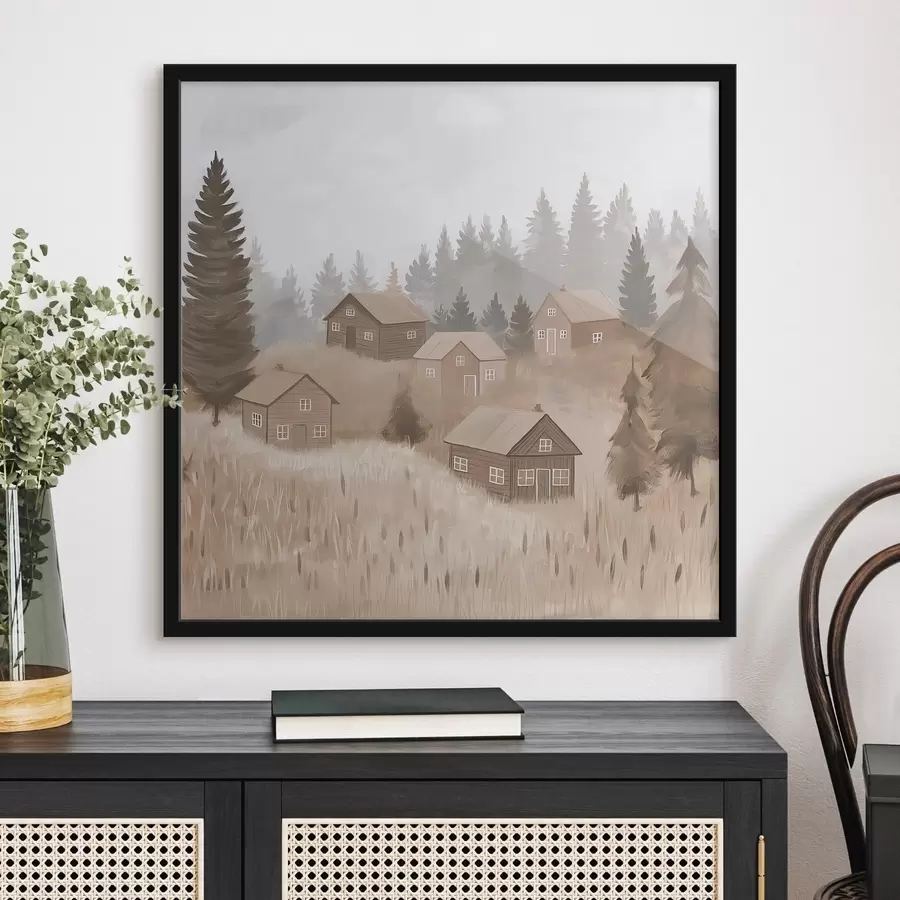 carta da parati Case nella foresta nr. f47075