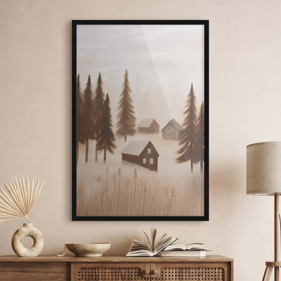 carta da parati Case nella foresta nr. f47077