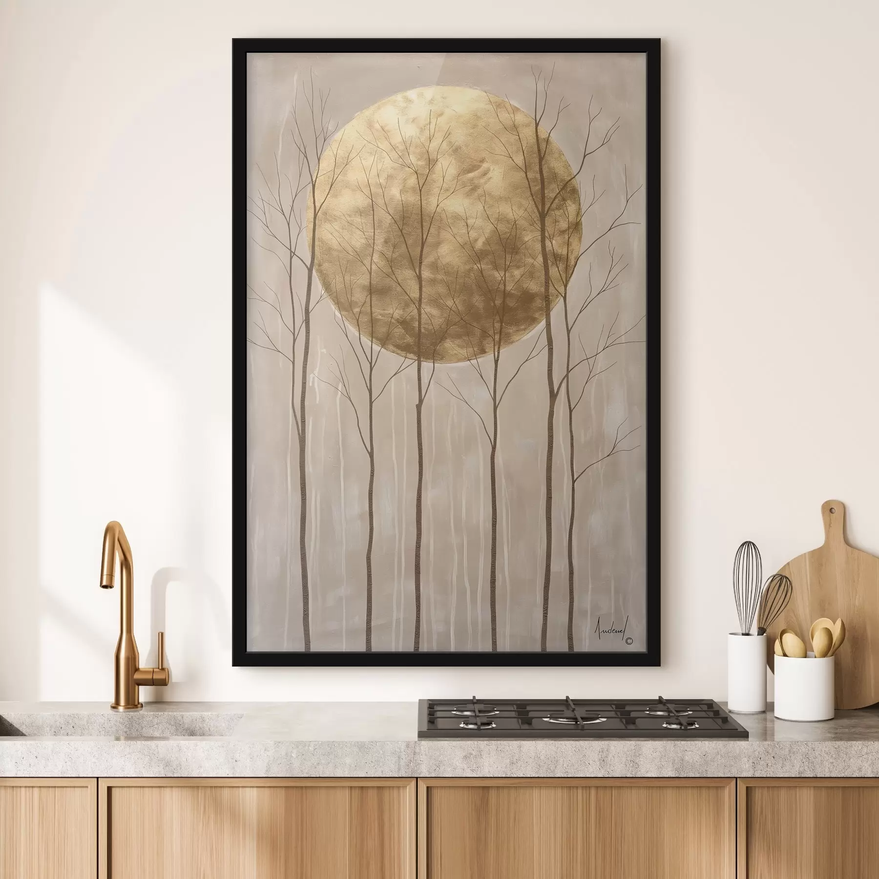 carta da parati Alberi e un cerchio nr. f47084