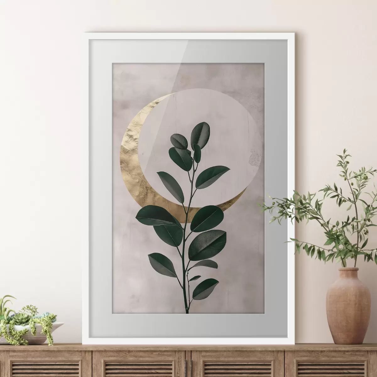 Poster Foglie e una mezzaluna f47085