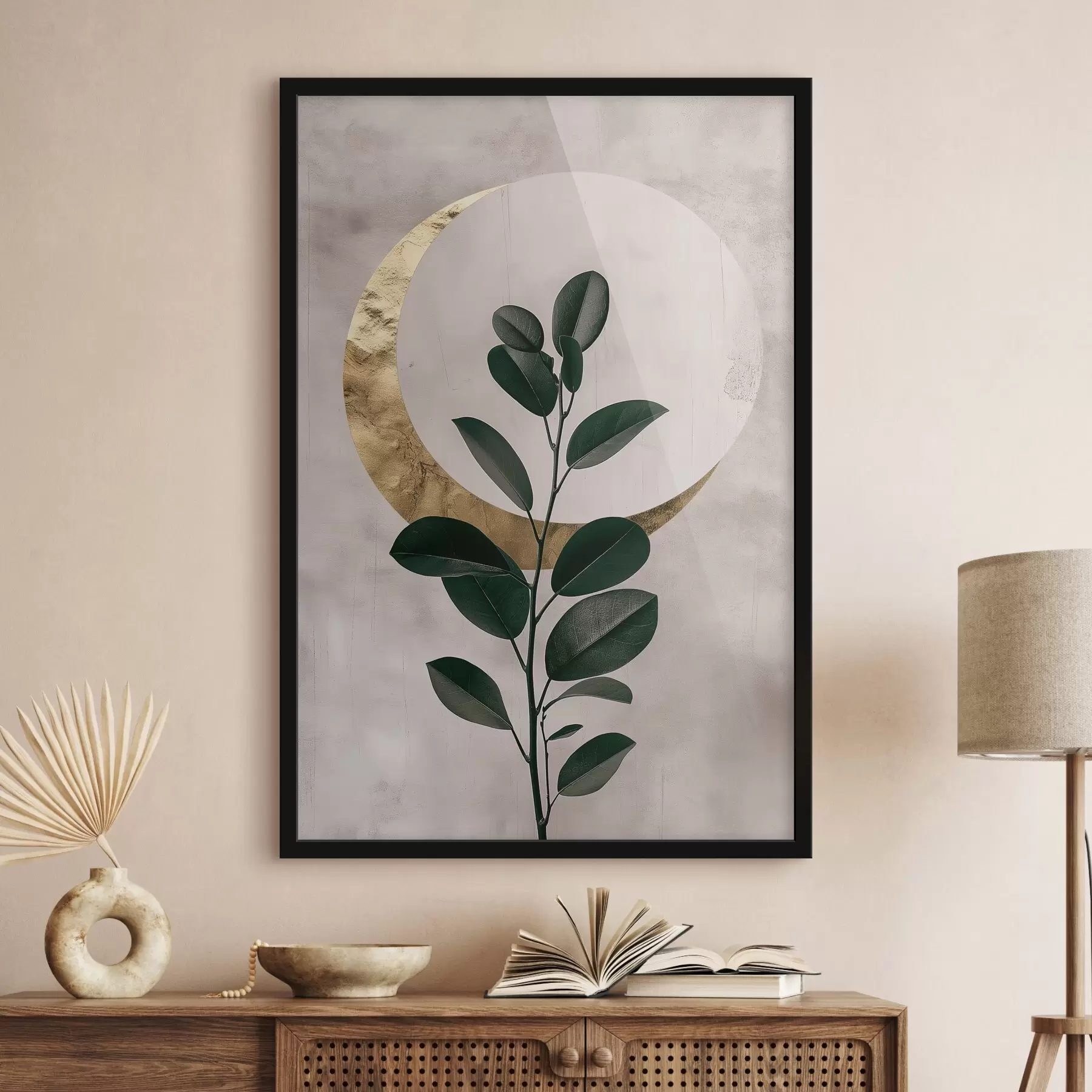 carta da parati Foglie e una mezzaluna nr. f47085